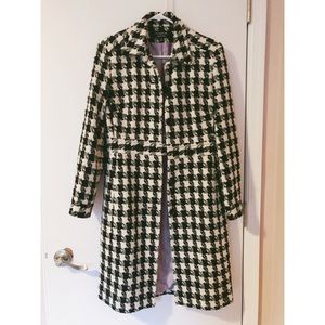 Larry Levine houndstooth tweed winter coat